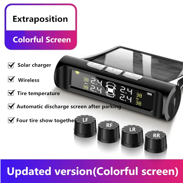 
Smart solar universal tire pressure monitoring system tpms sensor tire pressure monitoring wireless internal external 