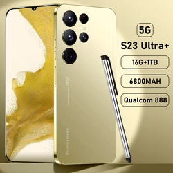 Лидер продаж, S23 + Ультра оригинальный 16 ГБ + 512 ГБ 48MP + 100MP разблокировка отпечатков пальцев 7300 мАч Android 12,0 сотовый телефон смартфон мобильный телефон