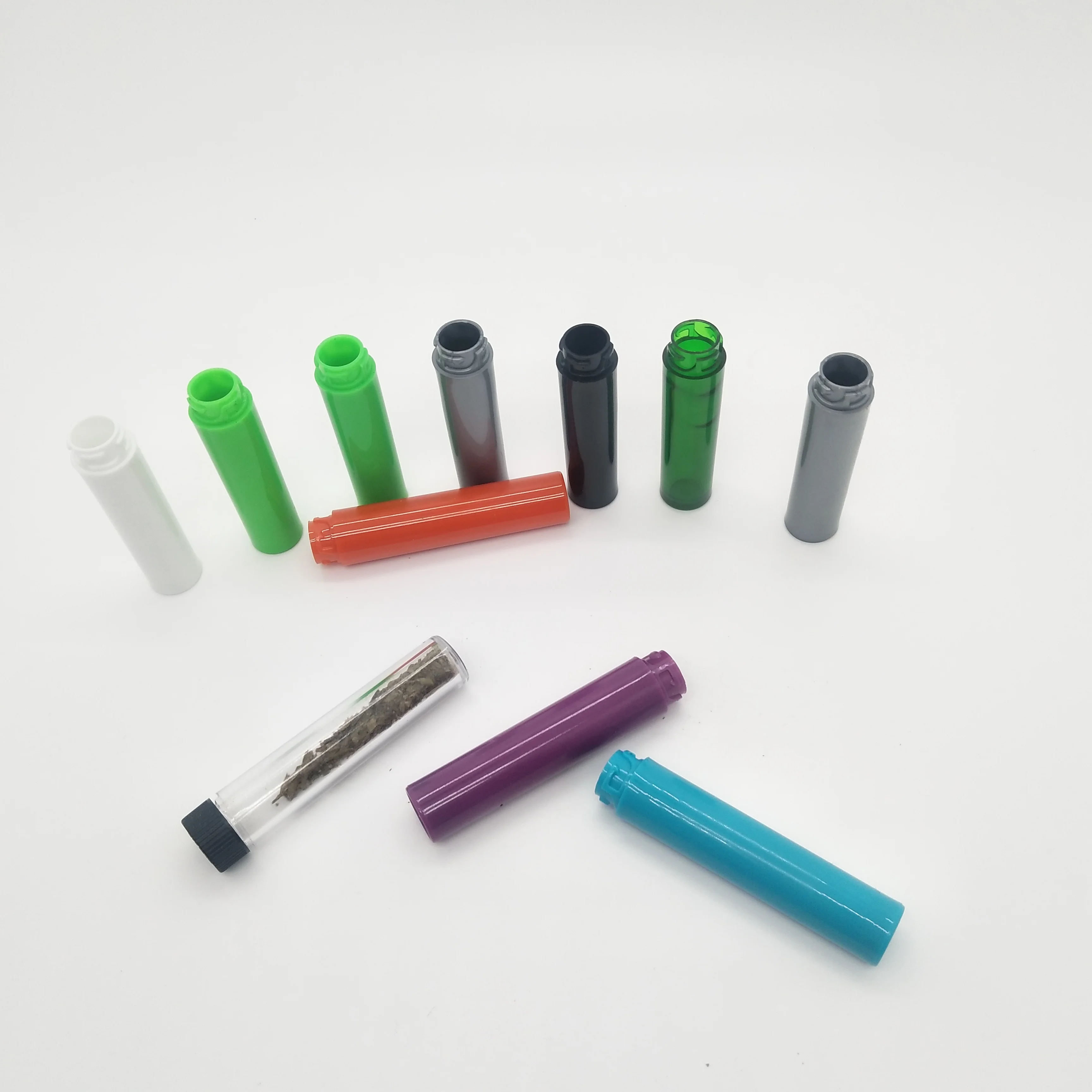 Hot PS child proof plastic tube 90mm push down and turn to open plastic container packaging tubes