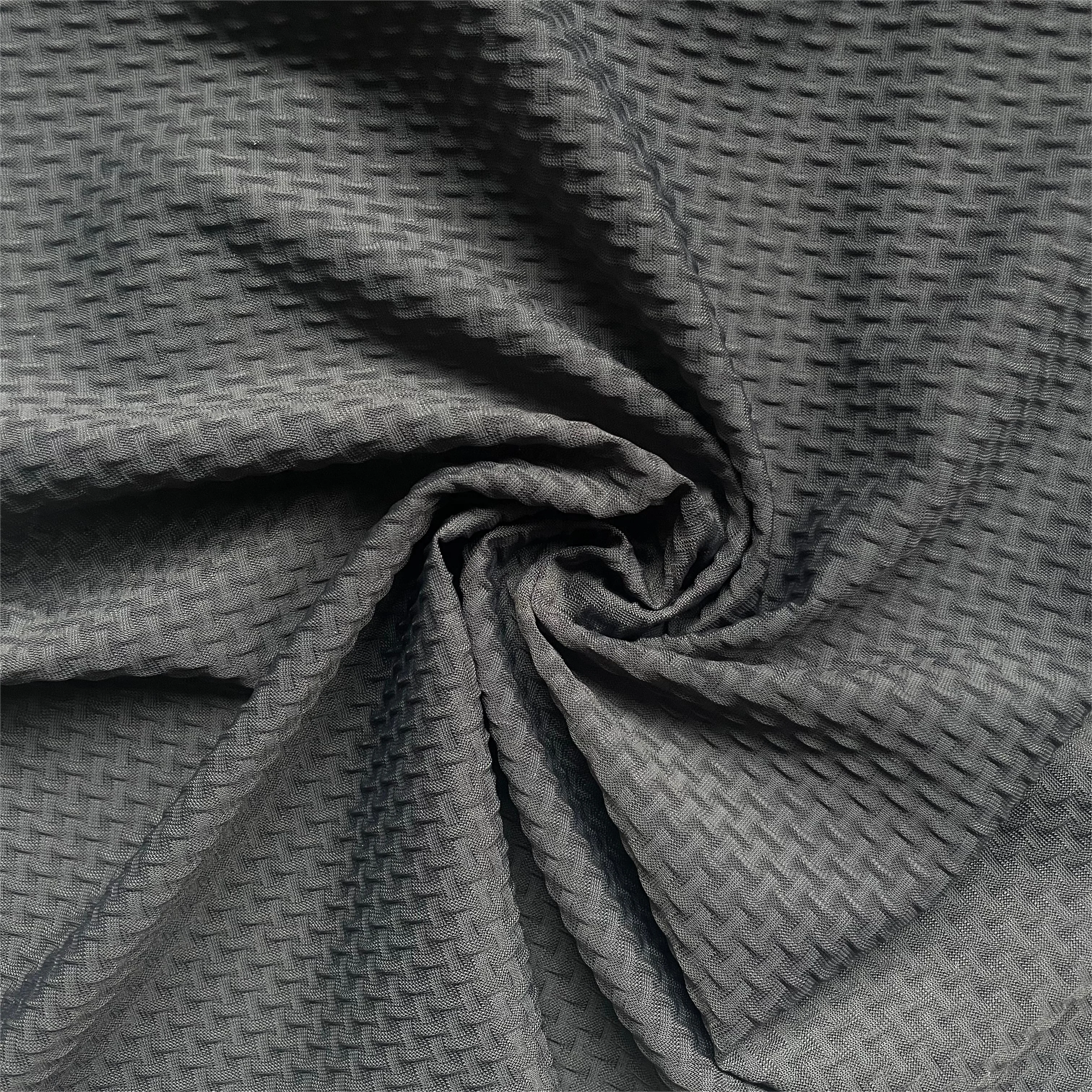 High quality nylon 4 way elastic  jersey fabric bubble bamboo jacquard knit skin-friendly quick-dry sportswear Polo shirt yoga