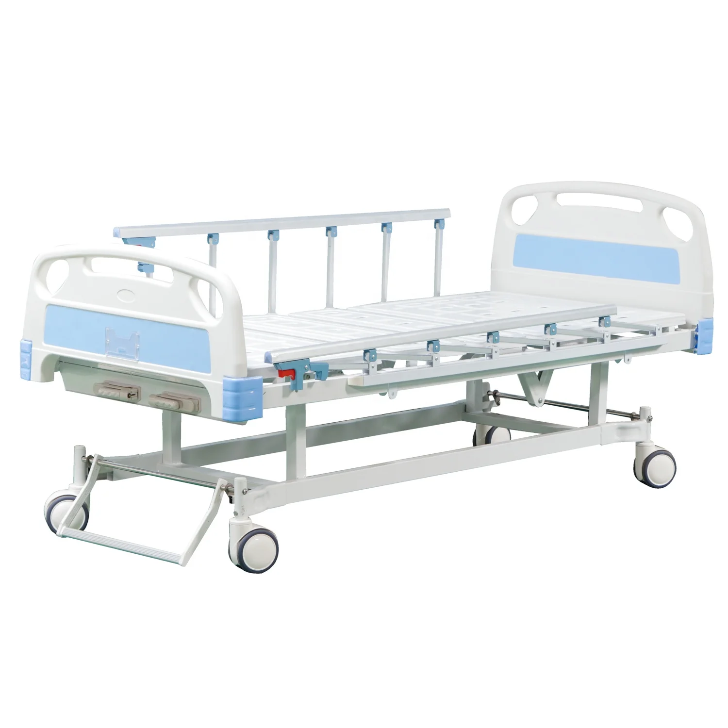 Two-Function Hospital Bed with Manual Crank System Metal Patient Bed by Hospital Furniture Manufacture for Sale