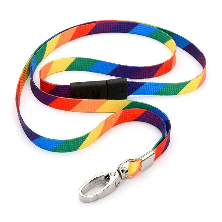 
High Quality Creative Polyester Sublimation Custom Rainbow lanyards 