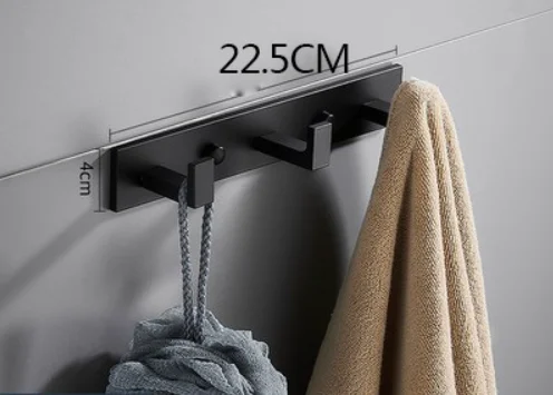 Stainless Steel Hook Bathroom Accessory Strong Black