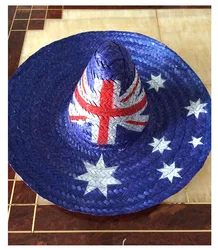 2022 Wholesale Fashion Custom Handmade Pure Natural Straw American Flag Jakijayi Mexican Lifeguard Beach Straw Hat Sombrero Hats