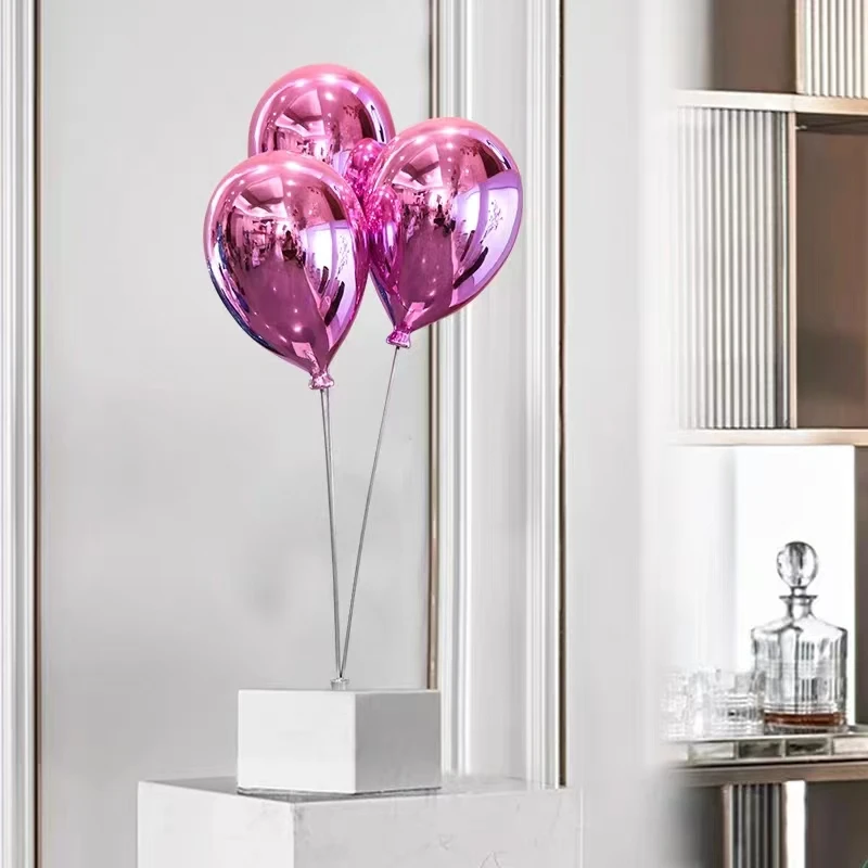 Wholesale sculpture wedding birthday party decoration red balloon resin statue for home decoration  party supplies decorations