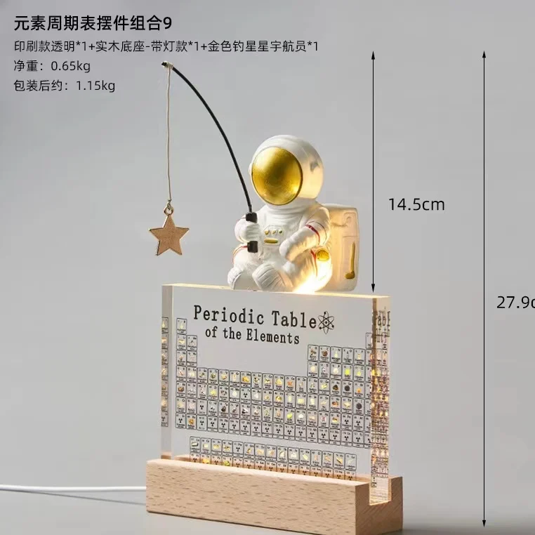 Contains 83 real elements physical chemistry Periodic Table acrylic display card with LED light as a gift