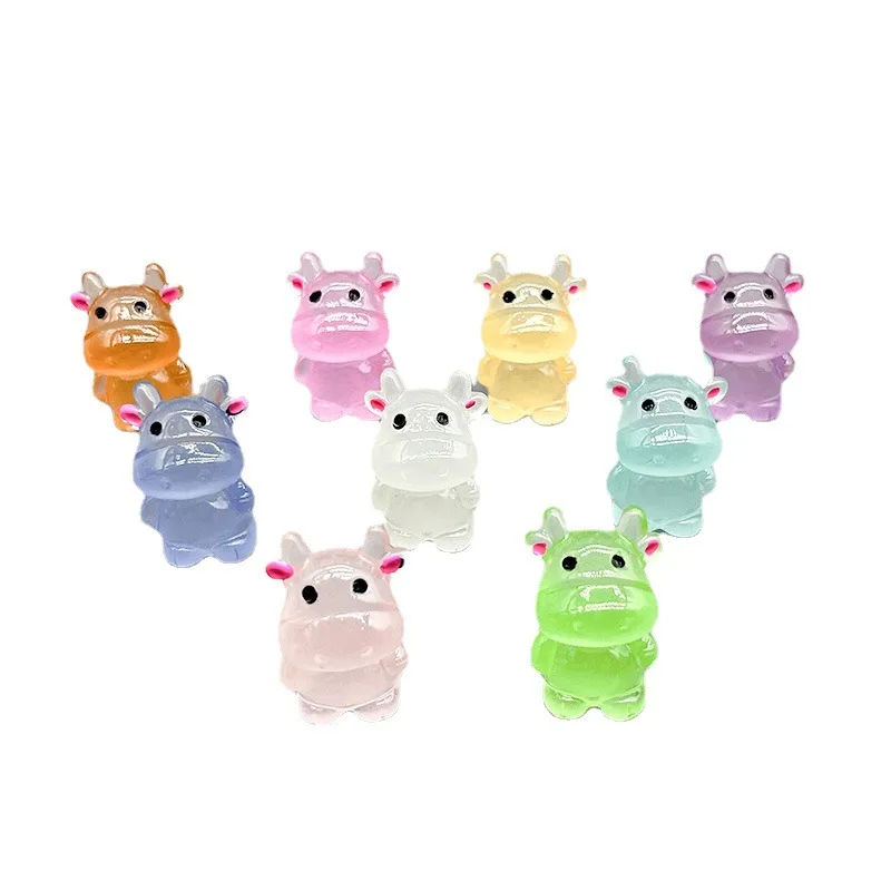 Glow-in-the-dark Zodiac calf diy jewelry three-dimensional resin accessories micro landscape ornaments bulk charms