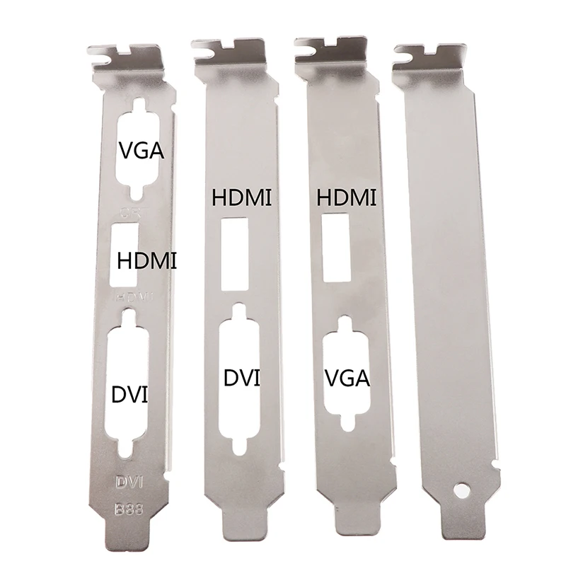 WENJUN HDMI-comaptible DVI DP VGA Baffle Port High Profile Bracket Adapter For Half Height Full-Height Graphic Video Card Set