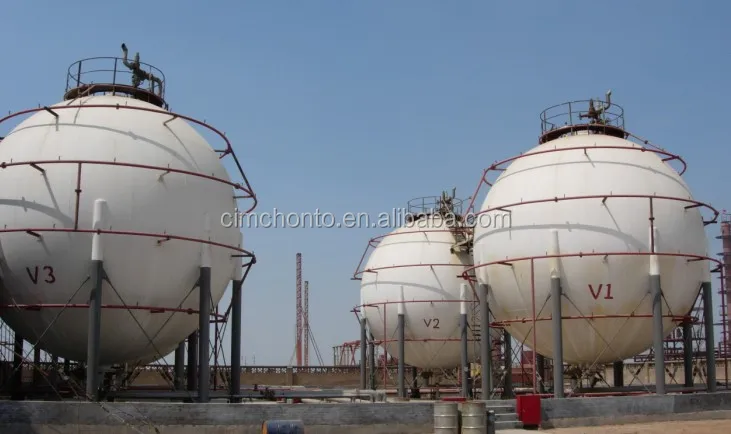 Новый сферический резервуар для хранения сжиженного углеводородного газа 2000 куб. М дизайн и установка от