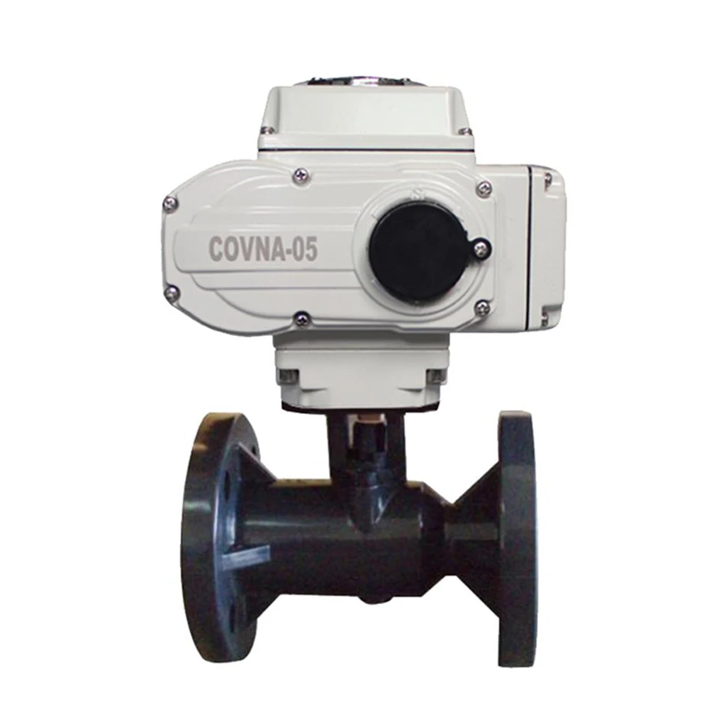 COVNA Electric Valve Normally Closed General 50mm DC24v 2 way PVC Motorized Ball Valves With Actuator PVC Electric Ball Valve