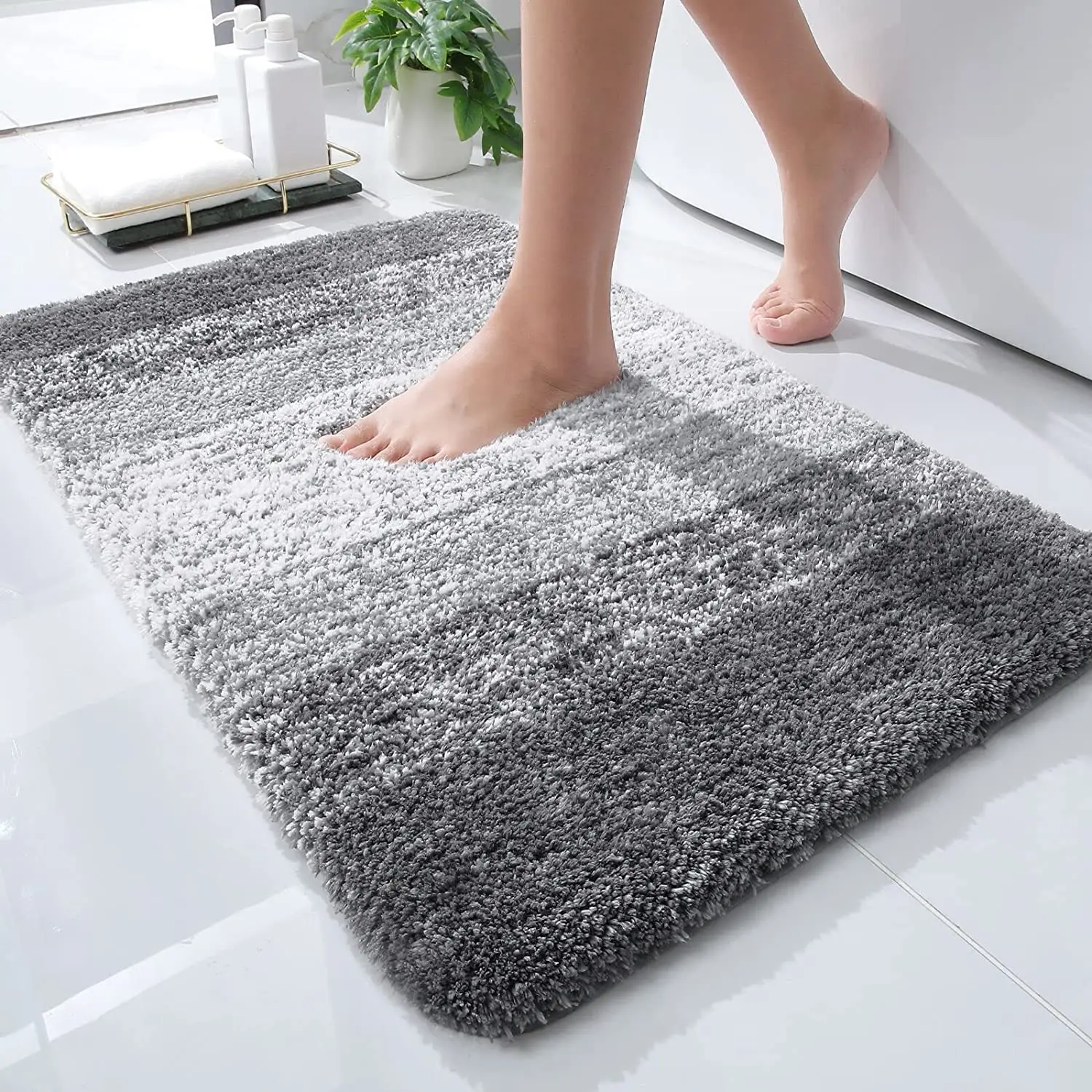 Yiwu Allo Super Soft Plush Shaggy Absorbent Bath Mats Non Slip Mat Alfombra Bathroom Rugs