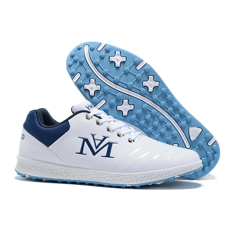 Кожа с микрофиброй для игры в гольф на высокой платформе; Нескользящая поворот шнурки обувь для игры в гольф для мужчин