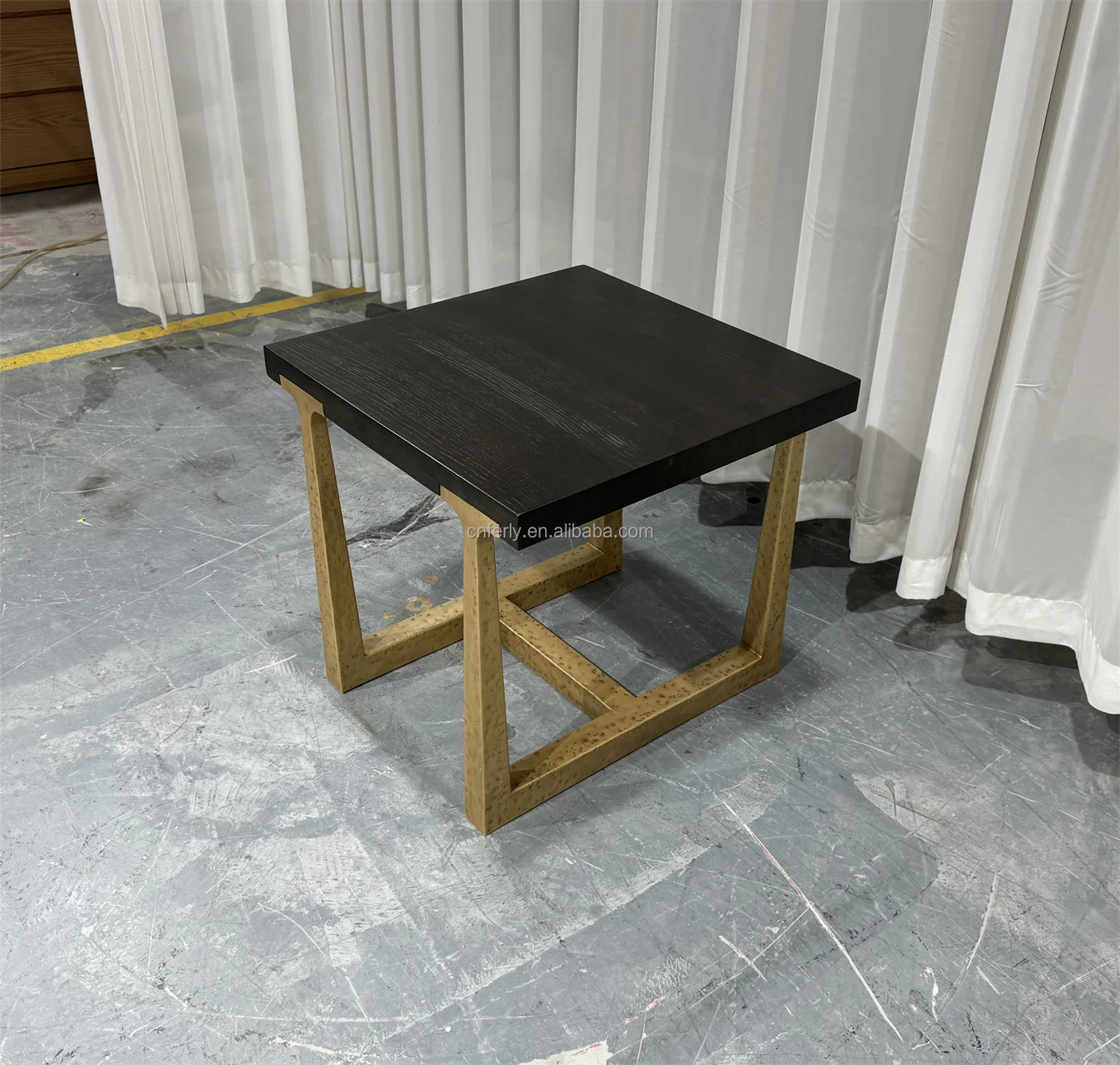 American Style Dining Room Solid Wood Table Rectangular Table Cast Metal Tapered Stanchions Coffee Table