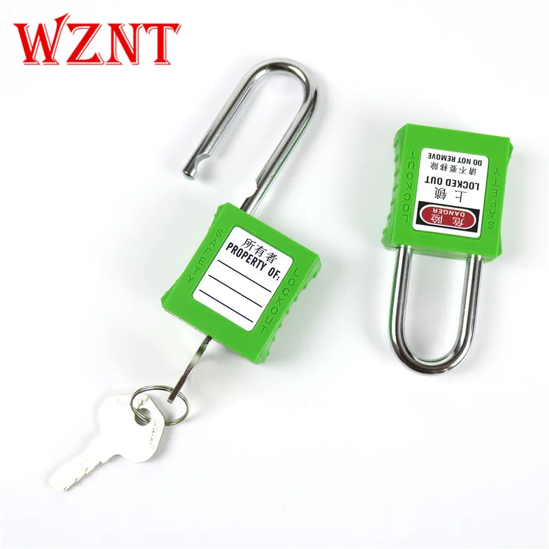 38MM Green safety lock lockout padlock with 2 unique key