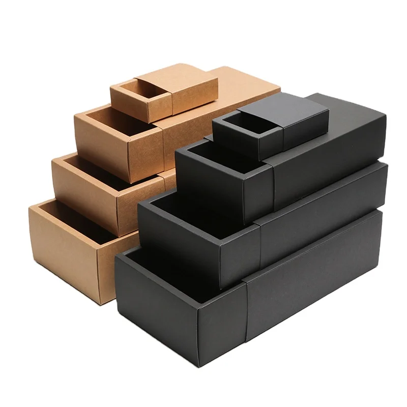 Muti-choice Wholesale New product Biscuit Cookie Packaging Slide Boxes Custom Printed Sweet Macaron Snack Kraft Paper Drawer Box