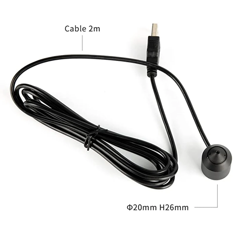 Geniuspy 3.6mm Pinhole Lens Mini USB Mac/PC/Desktop/Laptop Web Camera Small Size 2M Cable HD 1080P USB Computer Camera