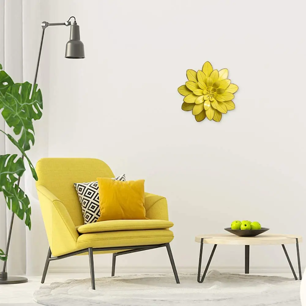 Metal flower wall decoration Green Lotus hanging in the bedroom living room bathroom office home decoration