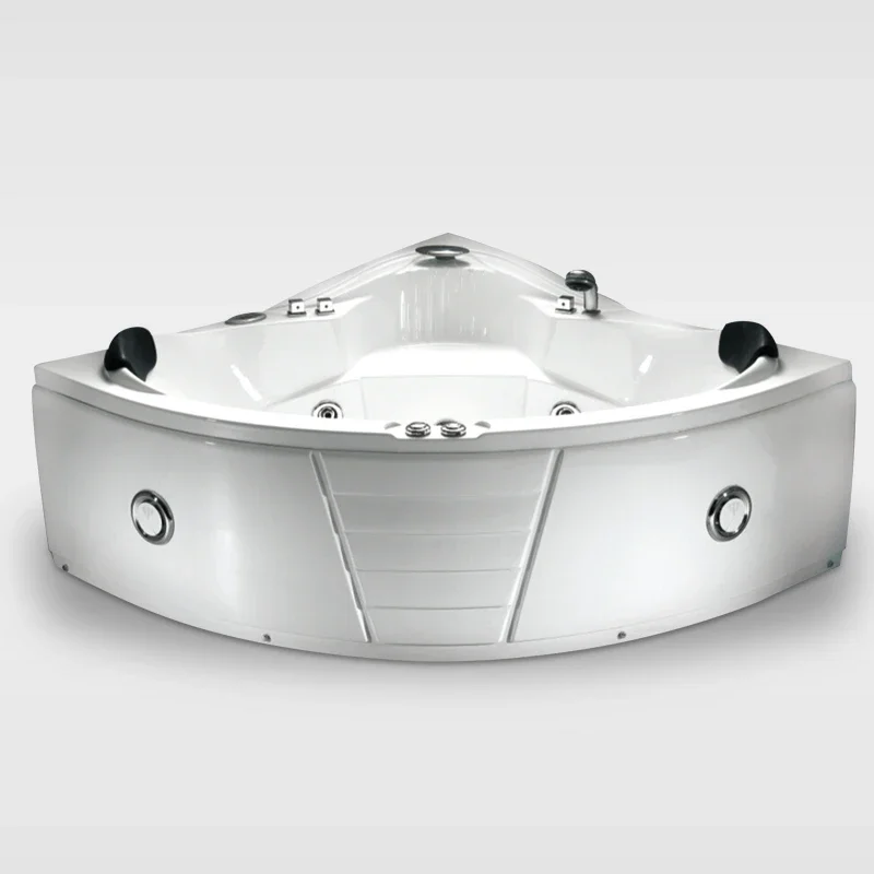 2024 White luxury hydro massage tub two person family acrylic whirlpool massage bathtub with jets