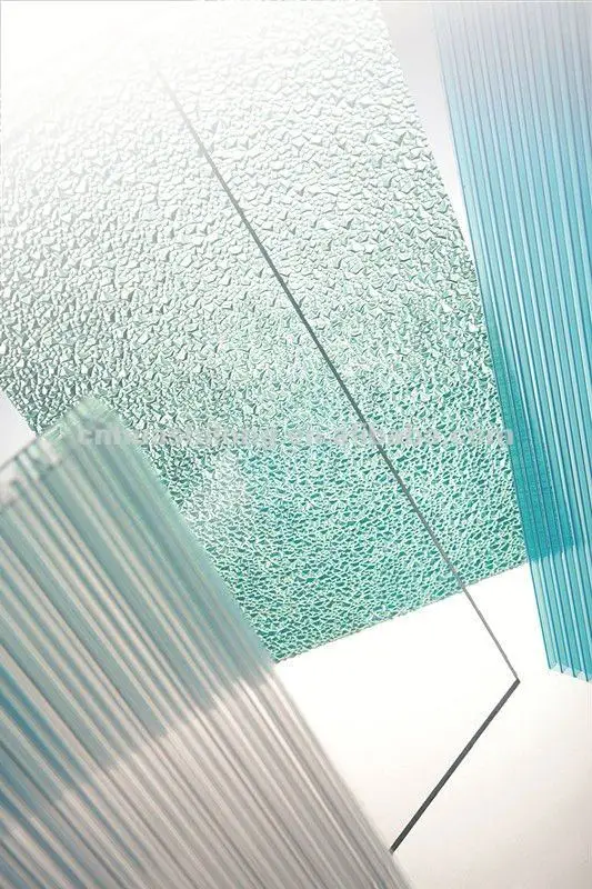 Colorful shining uv covered embossed textured polycarbonate embossed sheet