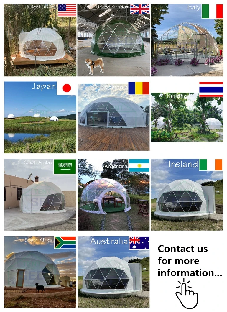 Waterproof Transparent Geodesic Hard Shell 7M White Pvc Igloo Round Bubble Resort Hotel Clear Luxury Dome Glamping Tent