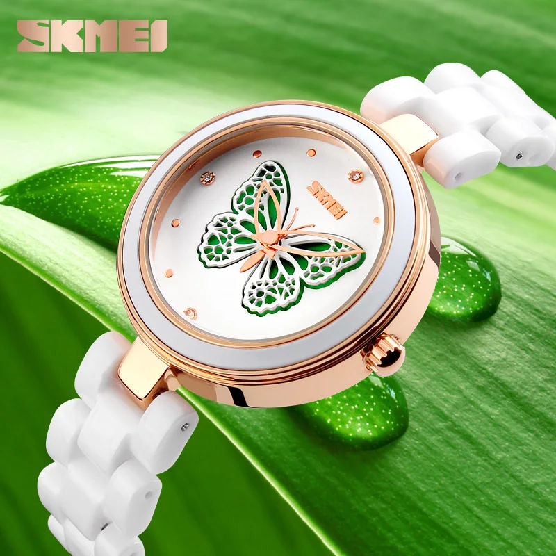 SKMEI 9131 Wholesale Butterfly dragonfly women japan movt ladies watch waterproof casual relojes de dama