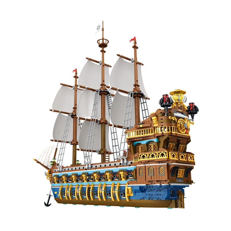 Sunshine Pirate Ship Model Blocks Bricks Set The Royal Fleet Ship Bricks Sail Boats Building Blocks Kit Assembly Toy For Adult