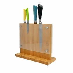 Роскошный экологически чистый Магнитный деревянный держатель Youlike для ножей, акриловый бамбуковый держатель для ножей, стойка для кухонного стола