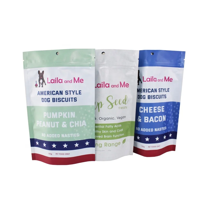 Новый дизайн, индивидуальные печатные перезаряжаемые пакеты из фольги для печенья для собак
