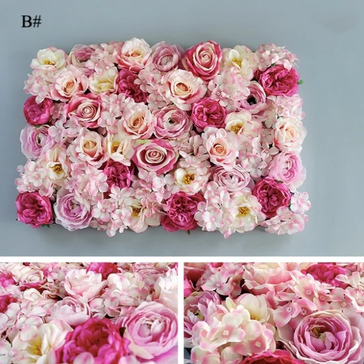 YAYUN J-1016 OEM Hot Selling Rose Hydrangea Silk White Flower Wall Panel