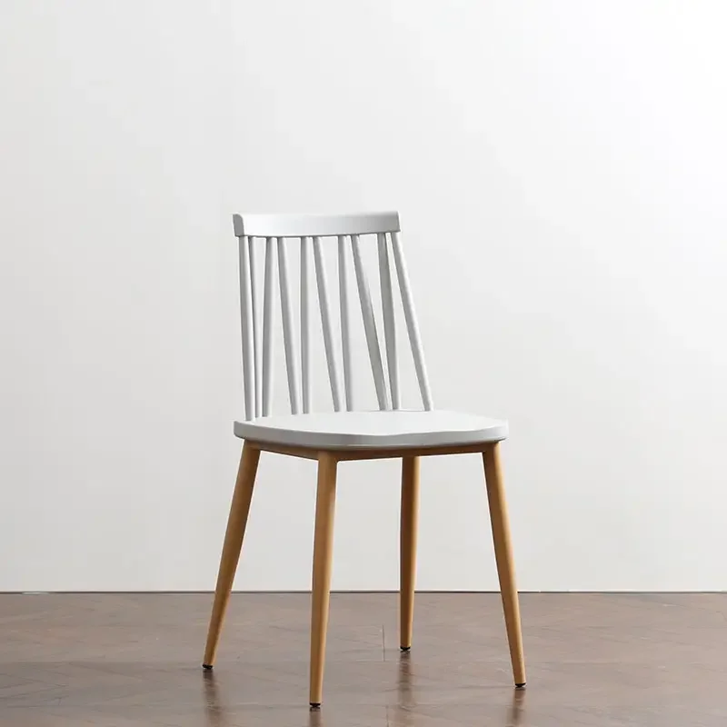 Minimalist Commercial Furniture Modern Light Gray Cafe Home Desk Wood Four Legs Office Chair