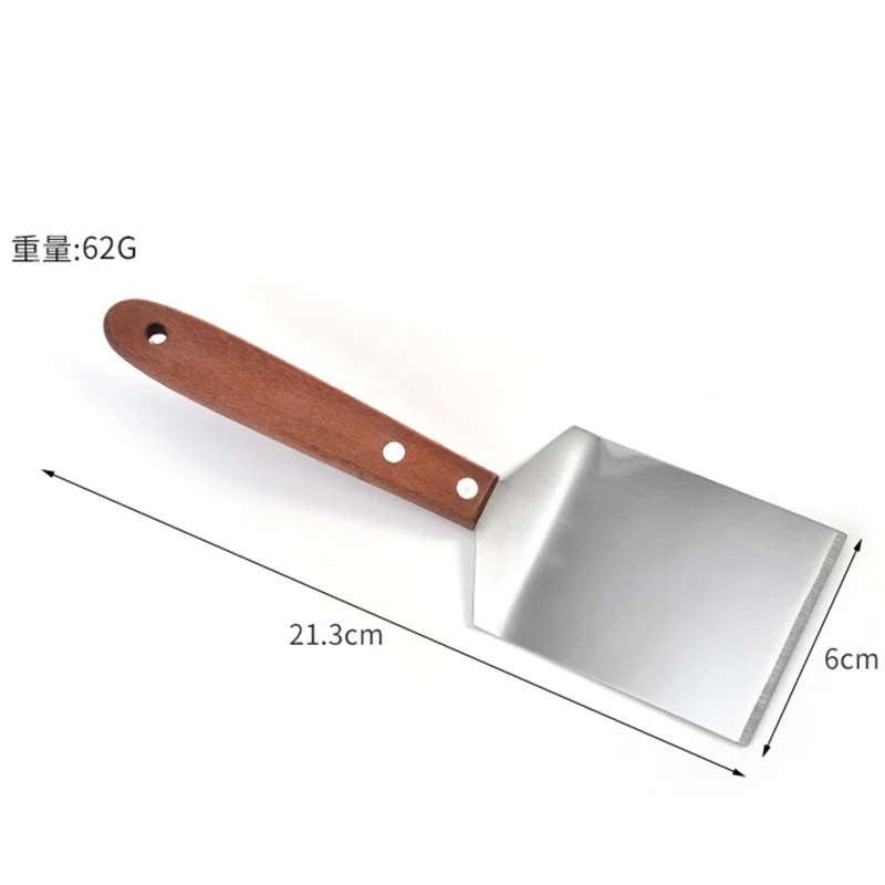BBQ Grilling Pizza Pancakes Steak Spatula Stainless Steel Cheese Shovel Cake Flipper for Flat Top Griddle