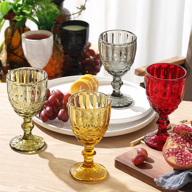 Stemmed Orange Coupe Vintage Etched Glassware