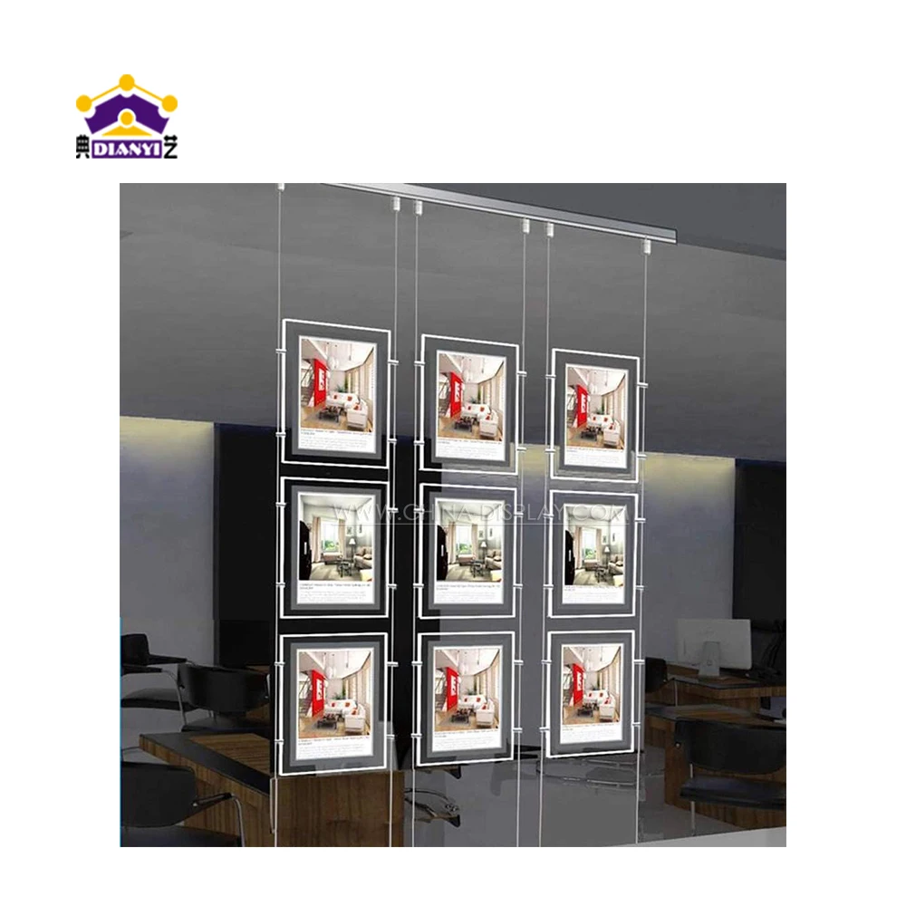 Customized Modern Luxury LED Poster Frame Large Size Led Crystal Light Box For Mall for A1 Size Acrylic Light Box