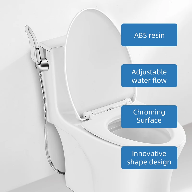 Bathroom Chrome Rinse Cleaning Toilets High Pressure Shattaf Spray Jet Bidet Muslim Luxury Bidet Sprayer