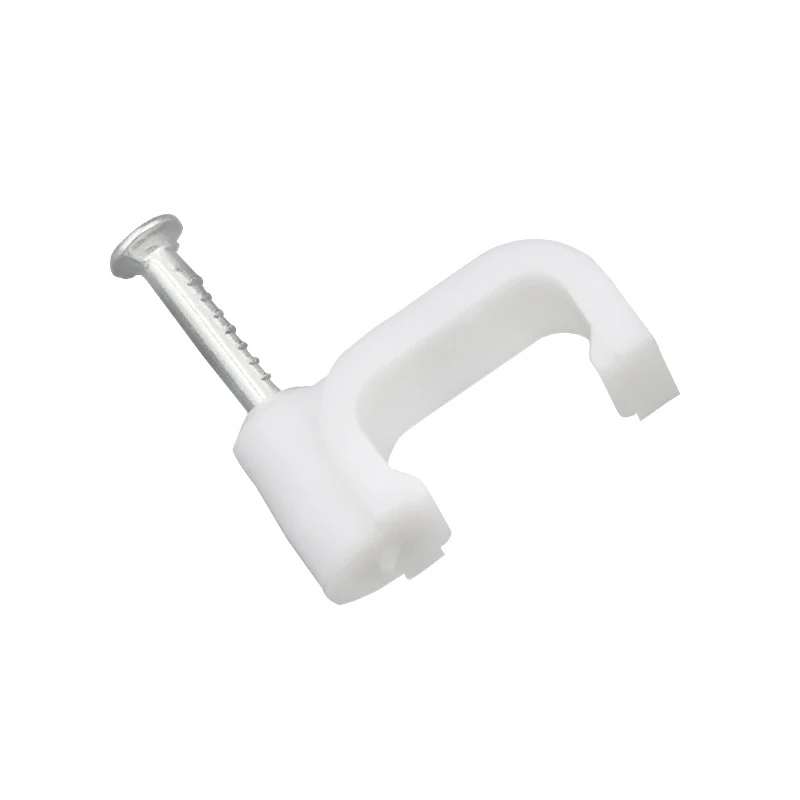 Hot sale round white PE nail plastic fixable wall wire electric cable clips