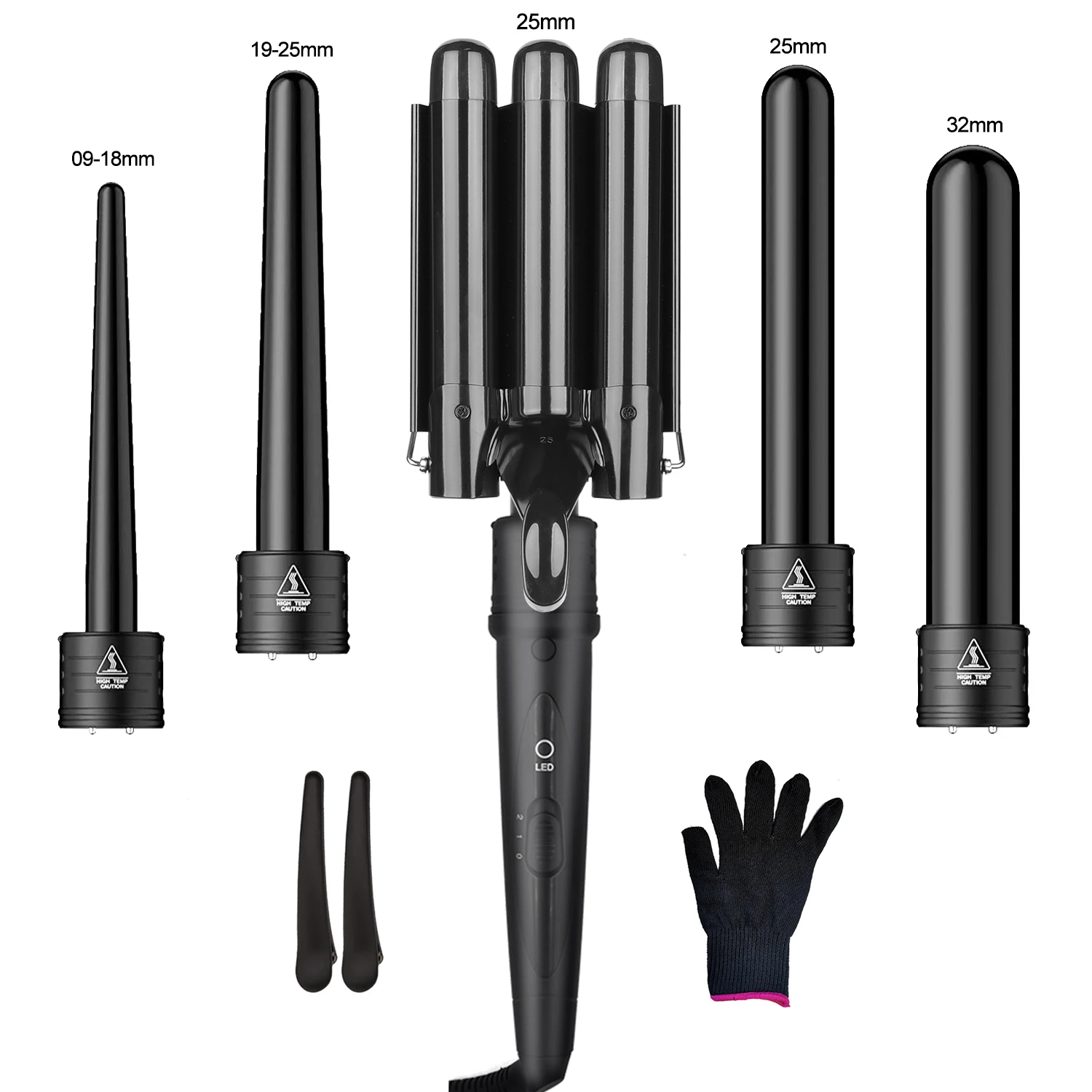 Частная этикетка 6 в 1 щипцы для завивки волос керамическая плойка инструмент укладки Выпрямитель бигуди дропшиппинг