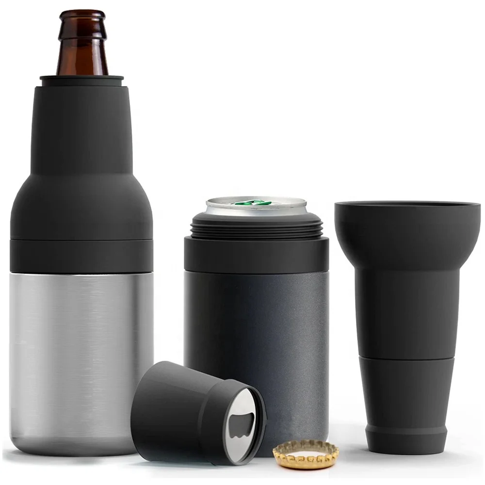 
ZongZheng 12oz Custom Vacuum Insulated Double Walled Stainless Steel Beer Can and Bottle Cooler With Beer Opener 