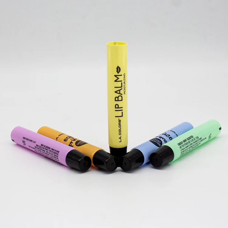 D16 mm plastic soft tube with brush applicator for lip gloss