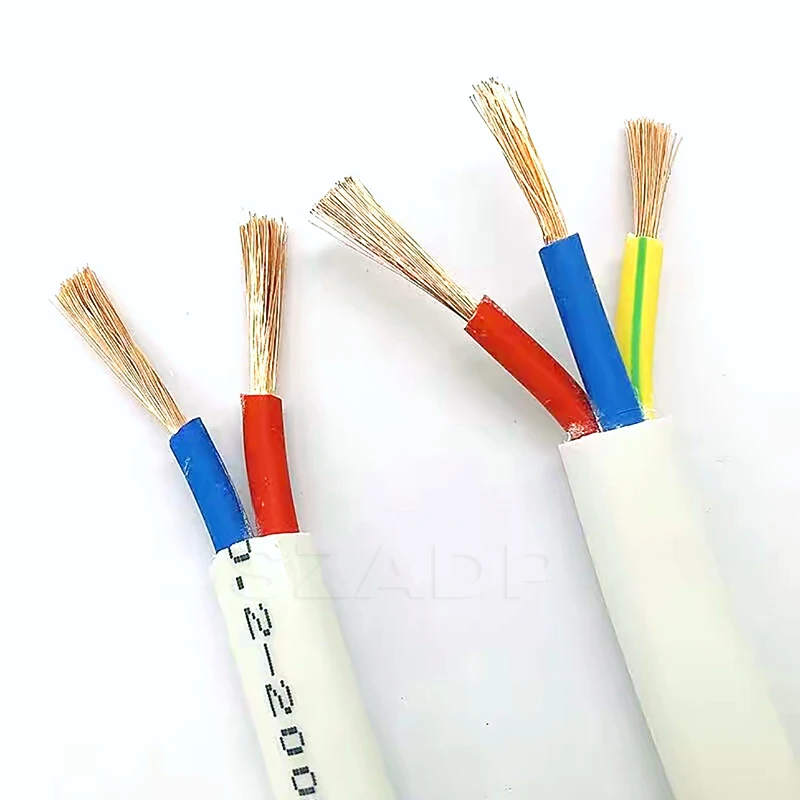 RVV Round Flexible Copper Cable 300/500V 2 core cables 1.5mm2 2.5mm2 White Electric Wire