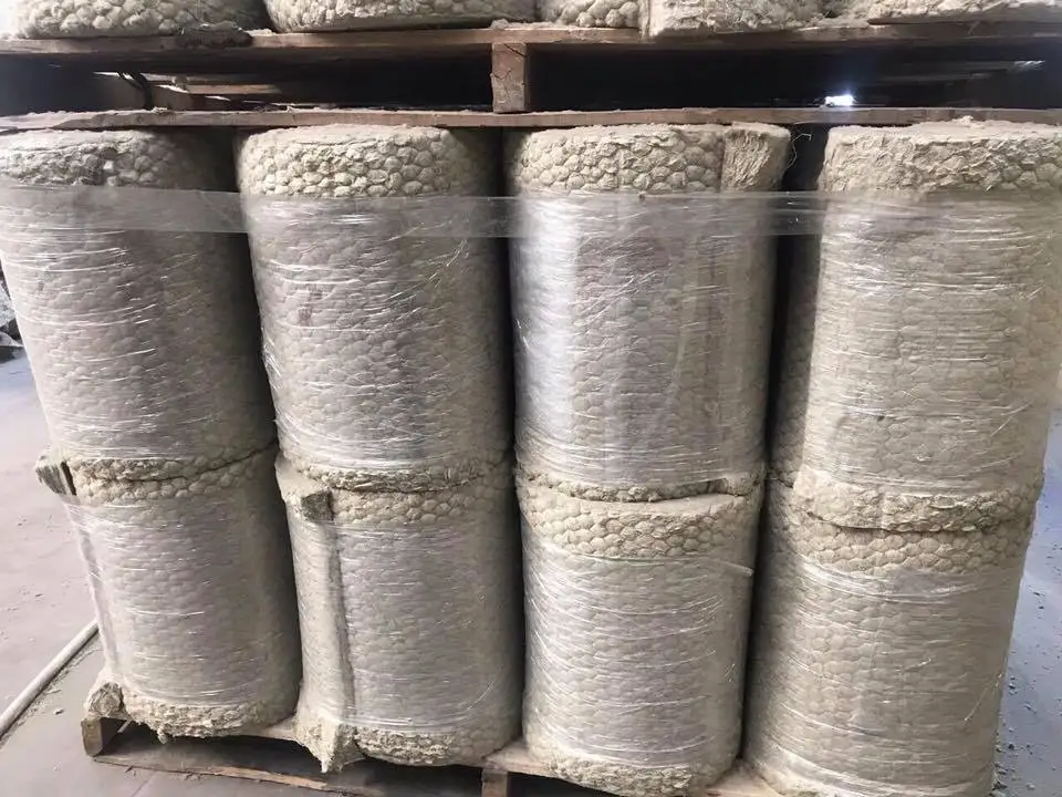 Mineral Fiber Rock Wool Blanket With Wire Mesh 100mm-150mm Thickness for Hot Water Pipe Insulation