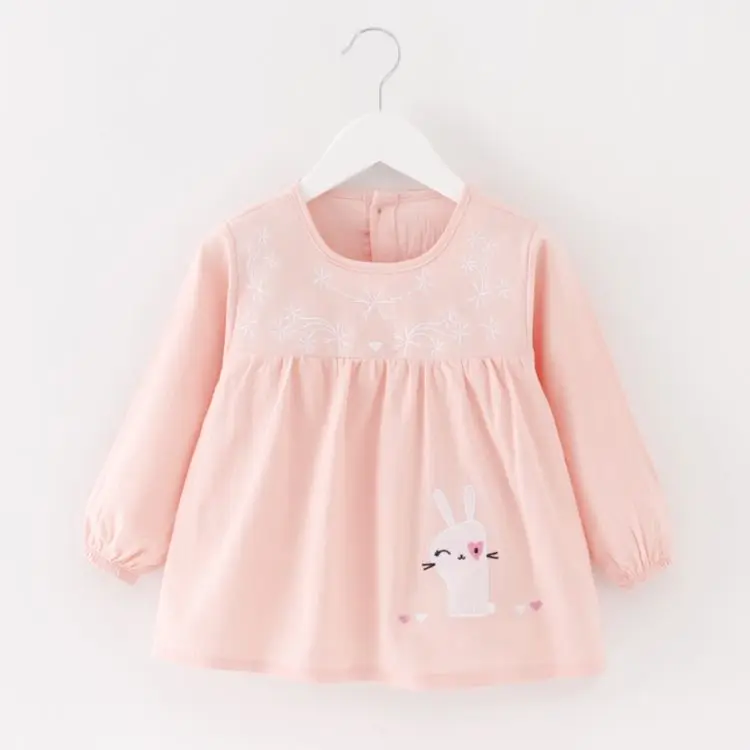 
New Design Professional Korean Style Apron Printed Cute Kids Overalls Organic Cotton Bib 