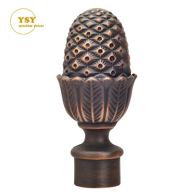 Window Curtain Rod Cap Finials Decorative Pole Finials End Caps Window Rod Stoppers 1.1inch