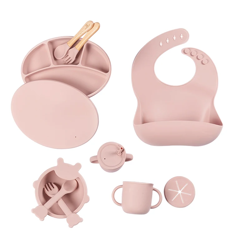 Amazon Best Selling Custom bibs High Quality Food Grade Soft Waterproof Silicone Baby Bib With Food Catcher