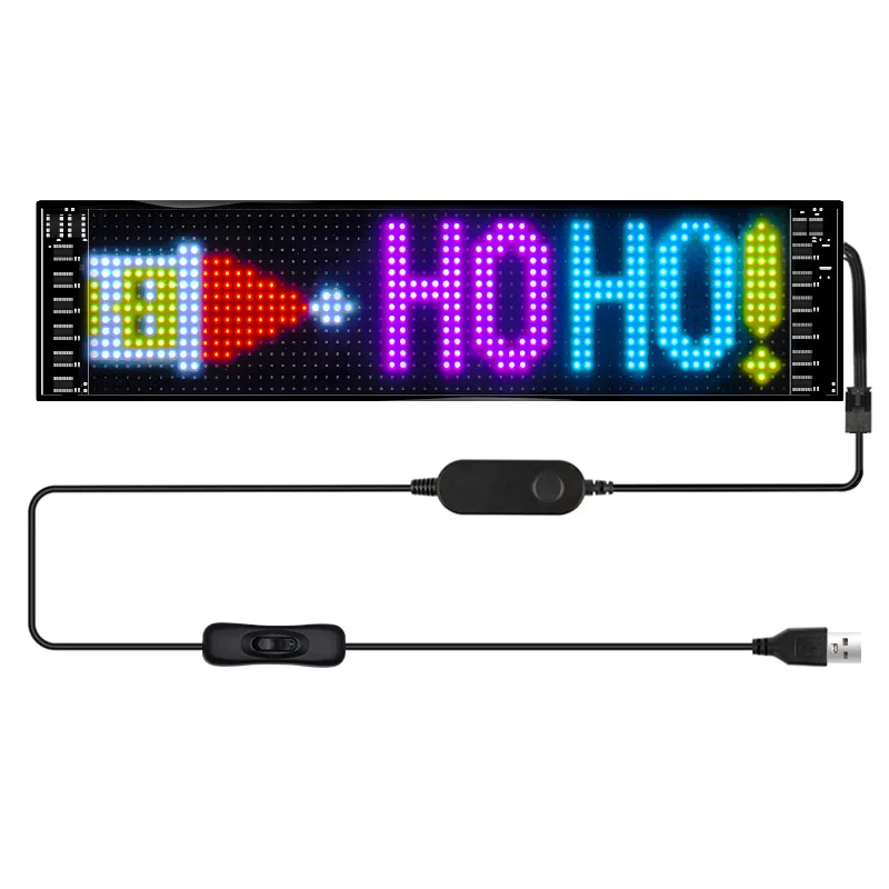Flexible Mini Led Display Screen for Car APP Scrolling Message Expression Light Flexible Advertising USB Windshield LED Screen