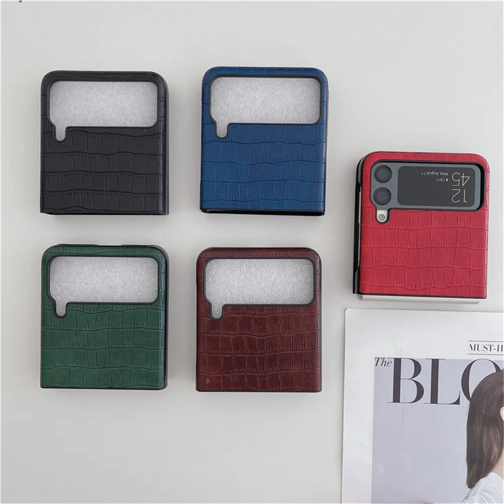 For Samsung Galaxy Z Flip 3 Luxury Leather Case All-inclusive Explosion-proof Cover Vintage Shell
