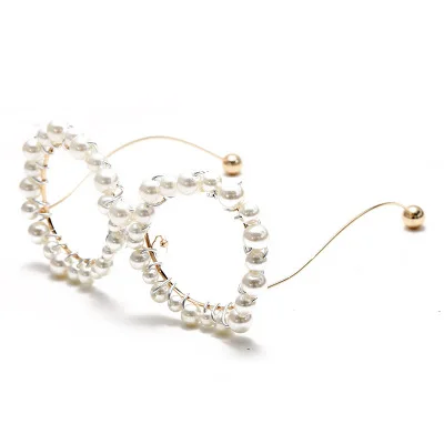
2021 high-end handmade pearl glasses frame without lens round pearl glasses luxury brand design curved temple sunglasses 