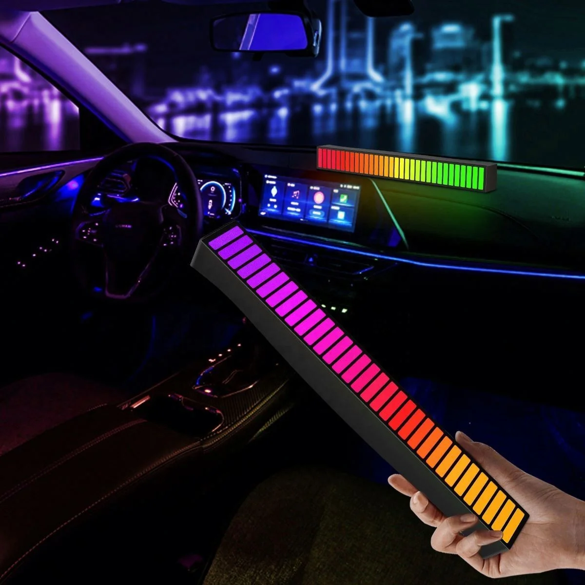 LED Strip Light RGB Sound Control App Control Pickup Voiceactivated Color Ambient Car Party Bar Lamps of Music Rhythm Lights