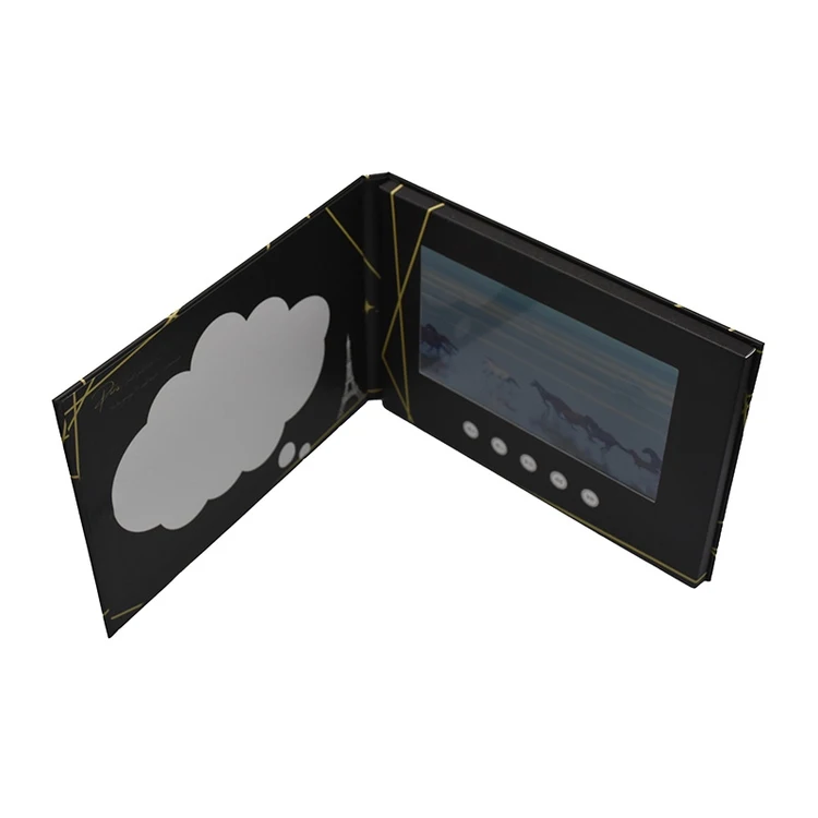 Custom Printed Digital Lcd Screen 7 Inch Wedding Business Card Invitation Advertising Video Brochure booklet