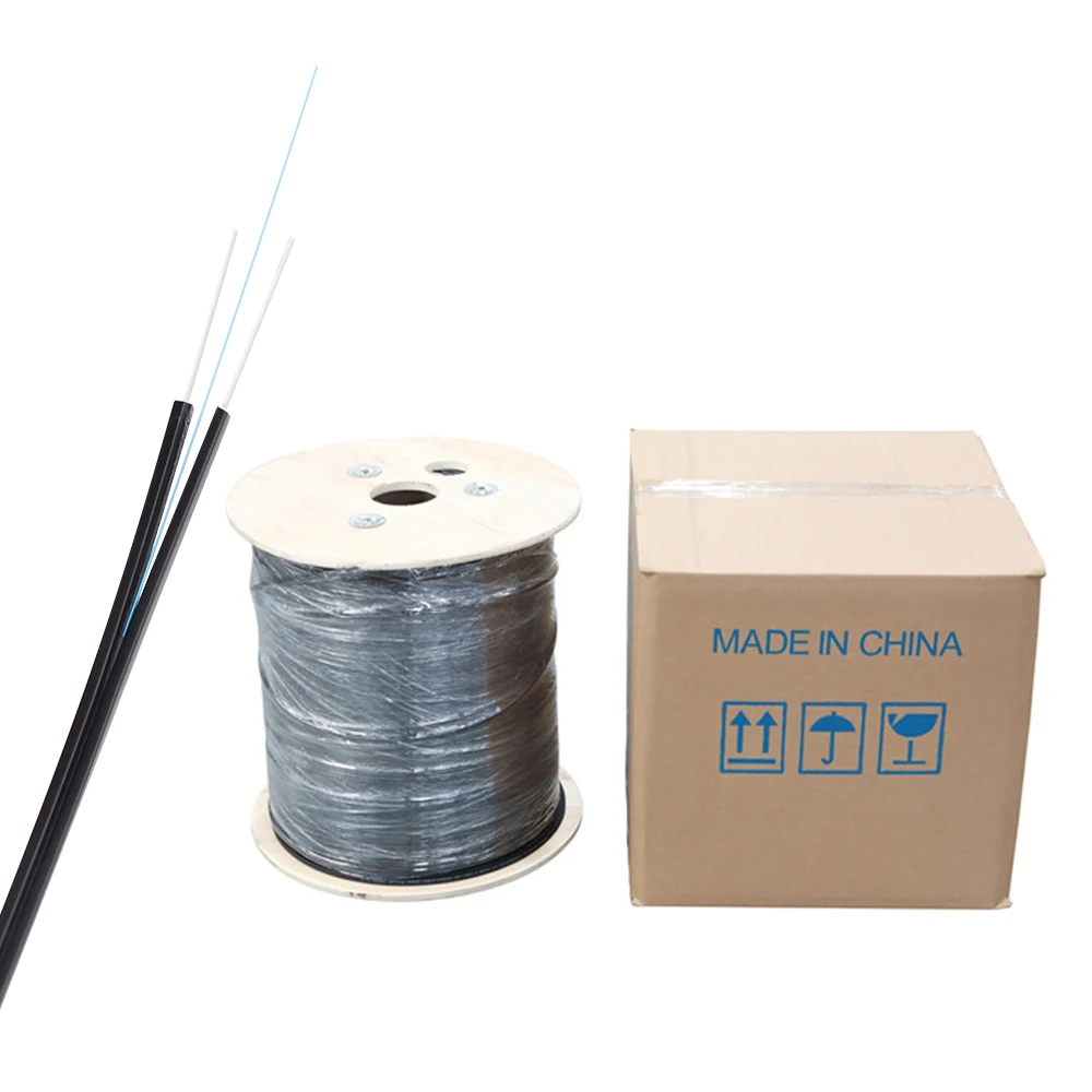  Fiber Optic 1 Core 1km 2km 3km Plywood Drum Ftth Drop Cable Single Mode