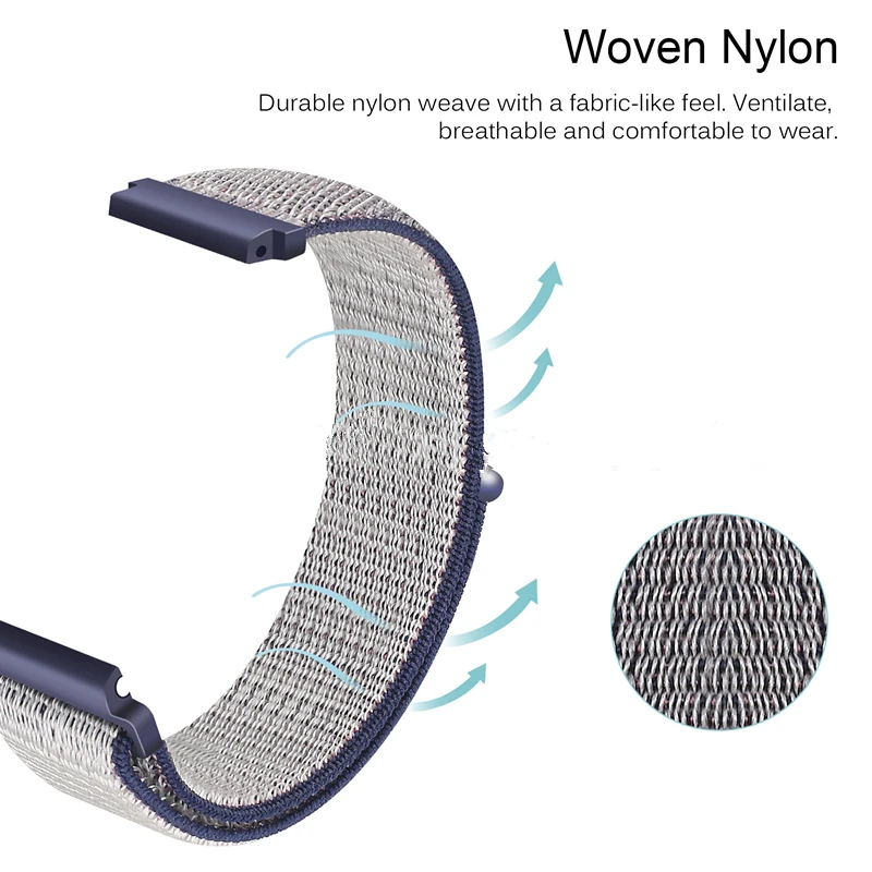 
Popular changeable interchangeable nylon loop watch strap for smart watch bands 